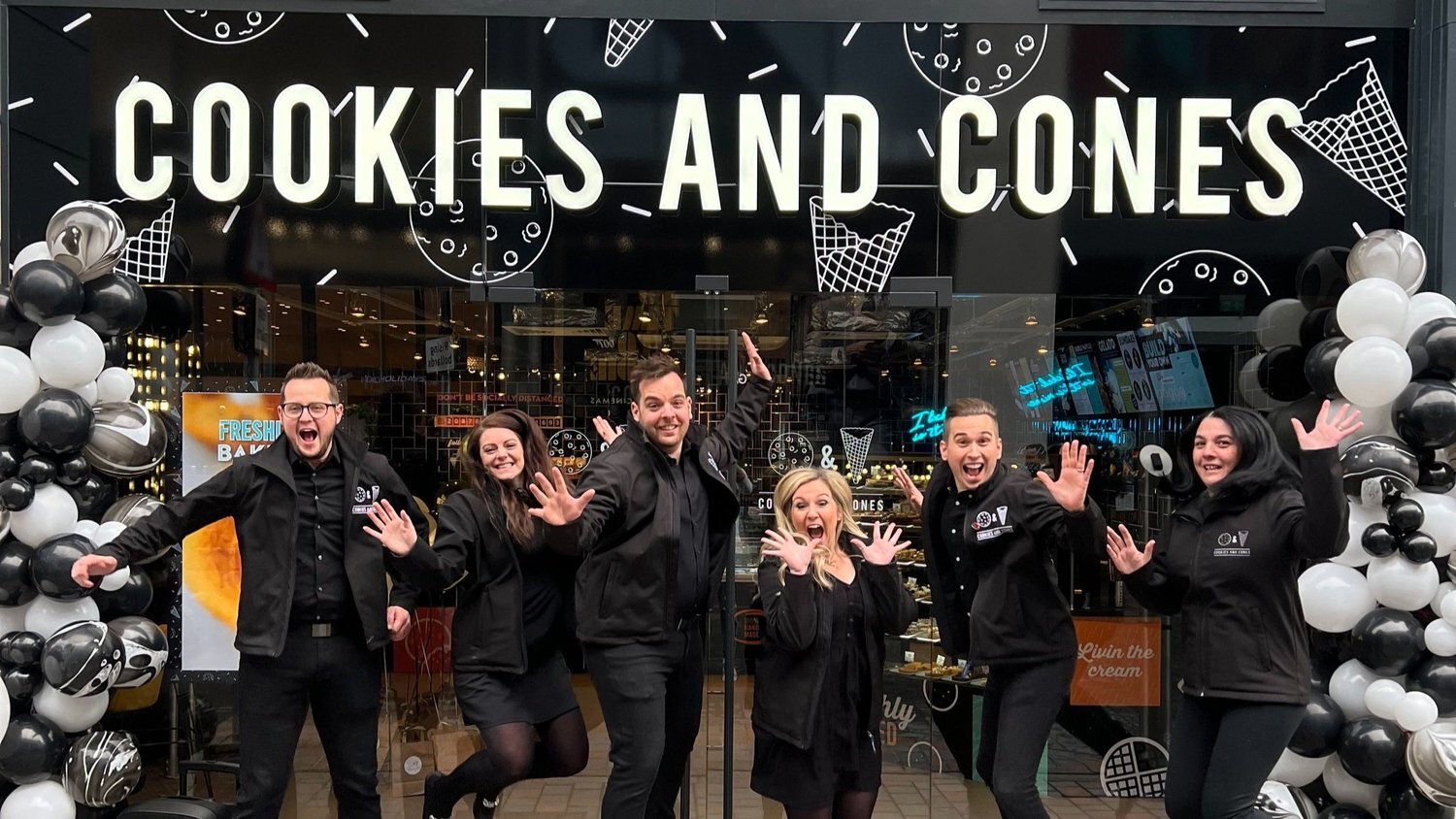 Cookies and Cones shop with employees outside